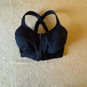 **BUNDLE AND SAVE 3 for $25** Zipper Front Black Sports Bra